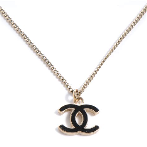 chanel metallic black tone crystal necklace|chanel enamel cc necklace black.